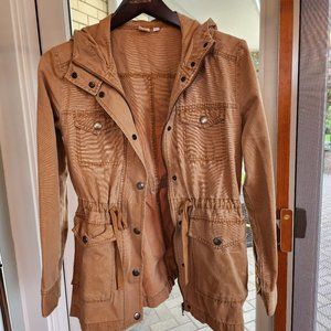 Long Mustard Yellow Utility Style Jacket